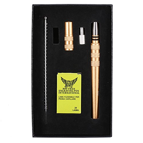 4 Colors Professional Hair Eyebrow Beard Styling Engraved Tool, Engraving Hairstyle Pen(Gold)