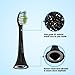 Diamond Clean Replacement Toothbrush Heads Black with Cap, Brush Heads Fit Perfectly for Philips Sonicare Snap-On Interface Design, 8 Pack