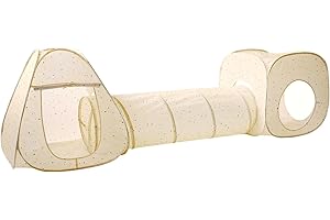 3 Sprouts Play Tent & Tunnel Set for Kids & Toddlers - 3-in-1 Pop Up Play Tent with Crawling Tunnel & Adventure Playhouse - I