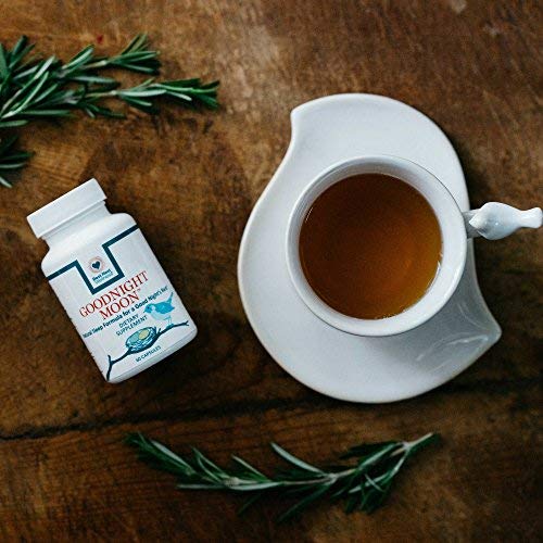 Goodnight Moon Natural Sleep Aid, 60 Non-Habit Forming Capsules, Herbal Sleep Aid, with Melatonin, Chamomile, Valerian, Magnesium, Relaxation & Sleeping Supplement Pills, Best Nest Wellness