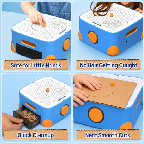 Graceduck Safe Cardboard Cutter for Kids Creative Arts & Crafts,STEM Toy for 5+ Boys and Girls for Kids for Boys GirlsCreative Building Toy for Boxes, School Projects Blue