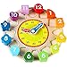Toyssa Wooden Teaching Shape Sorting Clock Educational Toys Games for Kids 3 Years Old