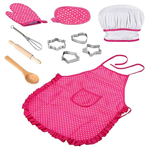 LjzlSxMF Chef-Set für Kinder Backschürze Set Kleinkind Spielküche verkleiden Kinder Chef Kostüm Rollenspiel für Kinder…