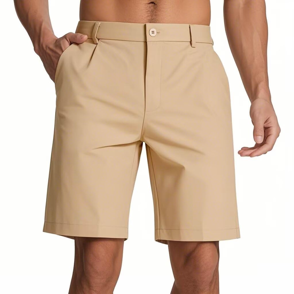 SNOWTEN Men's Classic Fit 9 Inch Golf Shorts Lightweight Quick-Dry ...