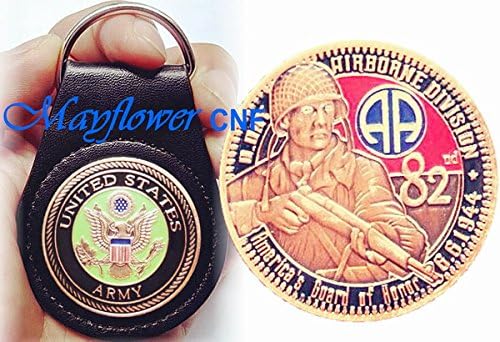 Mayflower CNF Coin &Leather Holder - Honoring Those Who Serve - U.S Army Airborne, Fight for Freedom