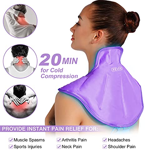 REVIX Shoulder Ice Pack for Injuries Reusable Gel Large Neck Shoulder
