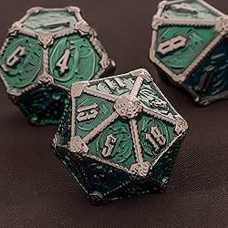 OUKELANWO DND Metal Dice Set, 7pcs Polyhedral Dice