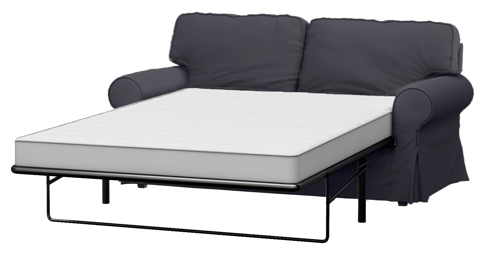 Covers Only! Sofa Is Not Included! Ektorp Two Seater Sofa Bed Cover Replacement Is Custom Made For Ikea Ektorp 2 Seater Sleeper Only Sofa Slipcover Replacement. (Dense Dark Gray)