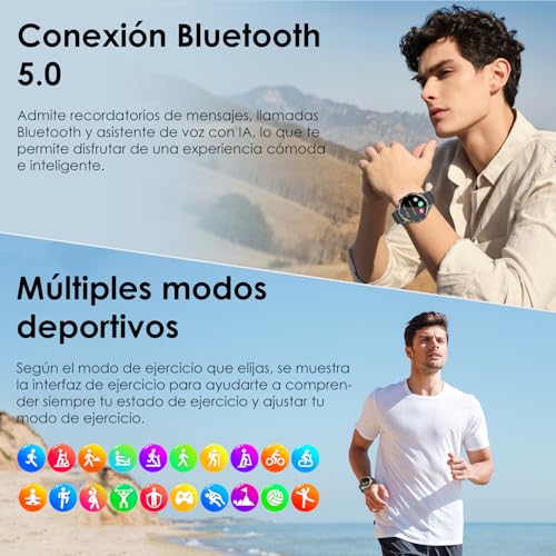 2026 New Smart Watch Men/Women with ECG/BMI/HRV, 1.43"AMOLED Smartwatch with Bluetooth Calls/24H Heart Rate Monitor/Body Temperature/SpO2/Health Glance/Sleep&Sport Monitor for iOS Android