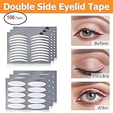 Double Sided Eyelid Tapes - HailiCare Invisible Double Eyelid Fiber Sticker Instant Eyelid Lift 50 Pairs Slim + 50 Pairs Wide, Eyelid Enhancer for Hooded, Droopy, Uneven, Mono-eyelids