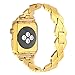 For Apple Watch Band, Wearlizer Rhombus Design Bands Replacement iWatch Stainless Steel Strap for Apple Watch Series 1, Series 2, Sport, Edition---38mm Gold