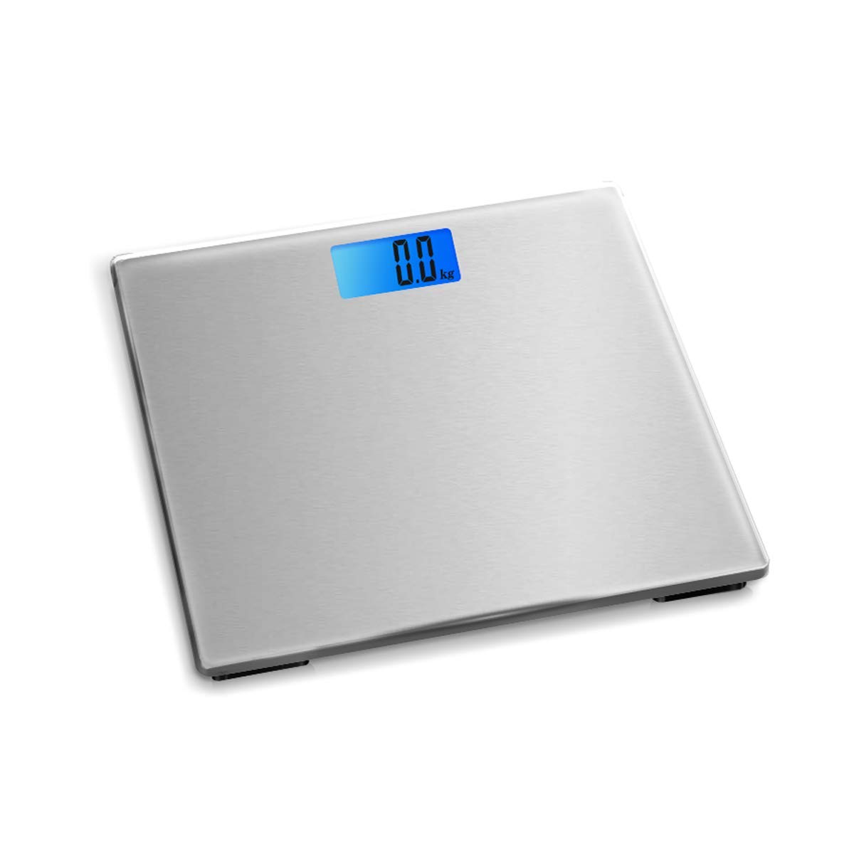 HomeFashion 28x28cm 180KG Digital Bathroom Scale Weighing Scales For Body Weight Platform Backlit Display Weight Management Black Silver White (Silver)