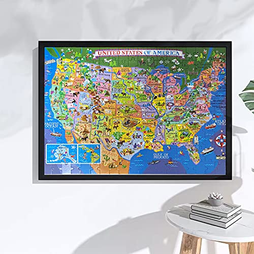 200 Pieces USA Map Jigsaw Puzzles Jumbo Learning & Education Toys