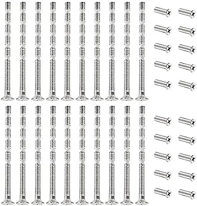ZHIQIN 20Pcs M4 Door Handle Screws & Sleeves Nickel Finish