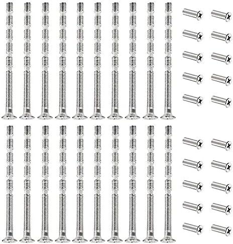 ZHIQIN 20Pcs M4 Door Handle Screws & Sleeves Nickel Finish