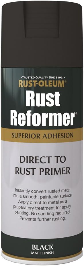 Rust-Oleum Rust Reformer Spray Paint Black 400ml Converts Rust