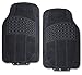 Zone Tech All Weather Rubber Semi Pattern Car Interior Front Floor Mats - 2-Piece Set Back Heavy Duty Car Interior Front Floor Mats