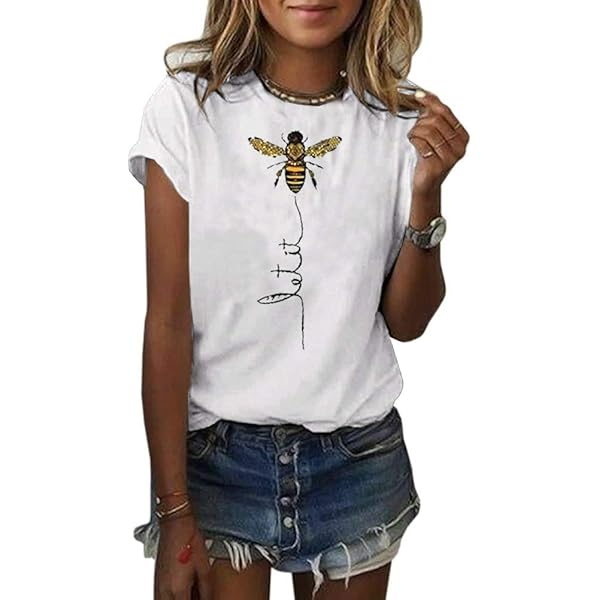 Amazon.com: Cool Honey Bee,with Wild Flowers Blouses for