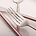 Stainless Steel Flatware Set, Morgiana 4-Piece Flatware Cutlery Set Including Fork Spoons Knife Tableware for Home,Hotel,Restaurant (Pink+Silver 1)