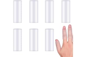 Silicone Thumb Sleeves,Finger Sleeve Protectors Gel Finger Protector Silicone Finger Sleeves, 6-Pack Transparent Finger Sleev