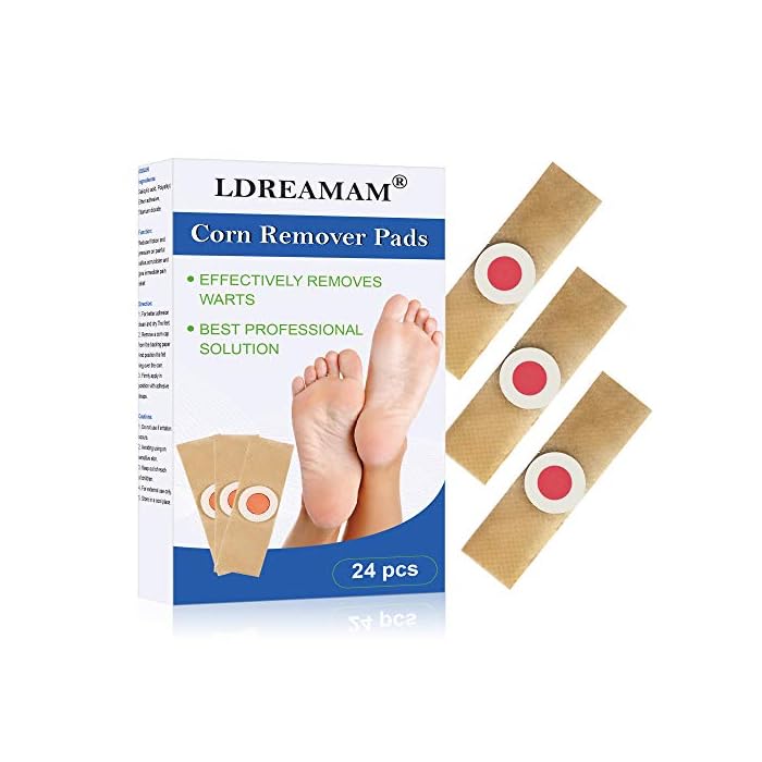 Corn Remover,Foot Corn Remover Pads, Corn Callus Remover Cushions,Corn Plaster with Hole,Corn Remover Pads for Foot Corn Removal Reduces Pain,24 Pads