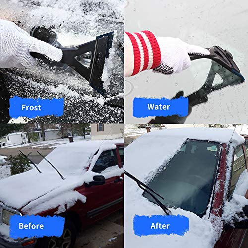 Ice Scraper for Car - Max Full Contact Windshield Scraper |5.5" Widest Shape Adjust Blade| Snow Scraper Shovel for Car No Scratches Quick Removal,Time &Labor Saving - Thumbnail 5