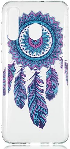 Thin Transparent Compatible with for Samsung A50,Non Slip Soft Silicone TPU Ultra Clear Gel Rubber Frame Colorful Flexible Bumper Cute 3D Romantic Flower Animal Cartoon Design Pattern