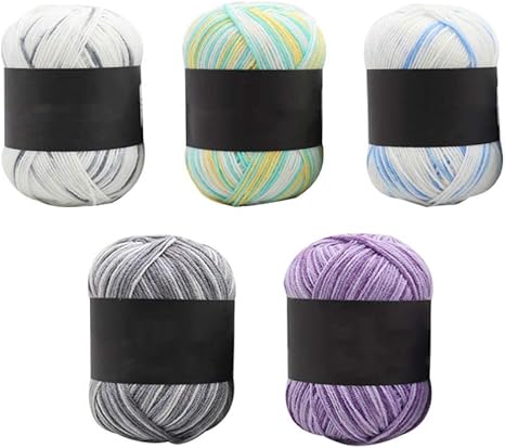 Amazon Artibetter 毛糸 編み糸 ソフトミルク綿糸毛糸 ミルクコットンウール 並太 段染タイプ 綿糸 手作り スカーフ 子供用綿糸 5色 毛糸 通販