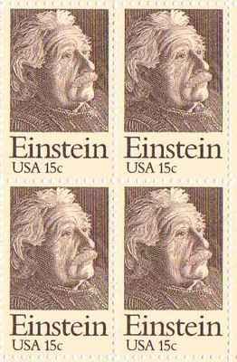 Albert Einstein Set of 4 x 15 Cent US Postage Stamps NEW Scot 1774
