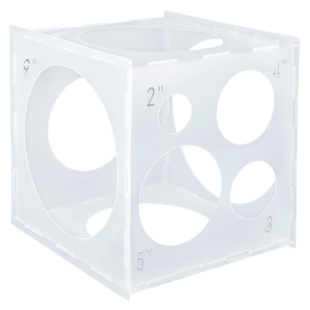 Auihiay 2-10 Inch Collapsible Plastic Balloon Sizer Box Cube, Balloon Size Measurement Tool for BalloonDecorations, BalloonArches, BalloonColumns