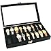 18pc Black Watch Travel Tray Showcase Display Case Unit W/Glass Top