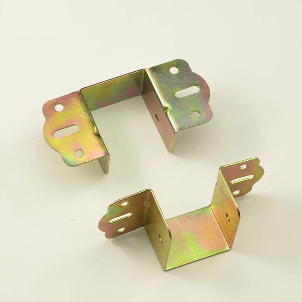 Bed Rail Brackets, Metal Bracket Bed Hinge, 40 mm Square Bracket, Furniture Accessories for Fixed Beds (2 Pieces)