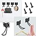 10 Pcs Wide Wall Hooks, HOVEOX Black Modern Single Hooks Zinc Alloy Sturdy Clothes Towel Hangers Storage Organizer Hook for Garage/Bathroom/Living Rooms & 50Pcs 0.5 Inch Iron Screws & Free Screwdriver