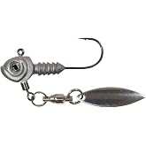 Northland Fishing Tackle Smeltinator Underspin Jig Head, Premium Bass Fishing Bladed Jig for Swimbaits &amp; Plastics, 1 Pack - 1/4 Oz, Opening Night, 4/0 Hook