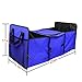 XXQQ Oxford Fabric Vehicle-mounted Containing Box, 3-Compartment Collapsible Car Trunk Organizer, Auto Storage Packing Carton With a Cooler Bag, Blue Color