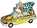 Kurt Adler NYC Checker Taxi with Tree Glass Ornament, 5.35-Inch