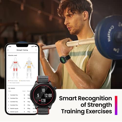 GTR 4 Smartwatch Orologio Intelligente, Dual Band GPS, 6 Posizioni Satellitari, 150 modalità Sportive, Riproduzione di Musica, Telefonate Bluetooth, Alexa, AMOLED, SpO2, Cardiofrequenzimetro