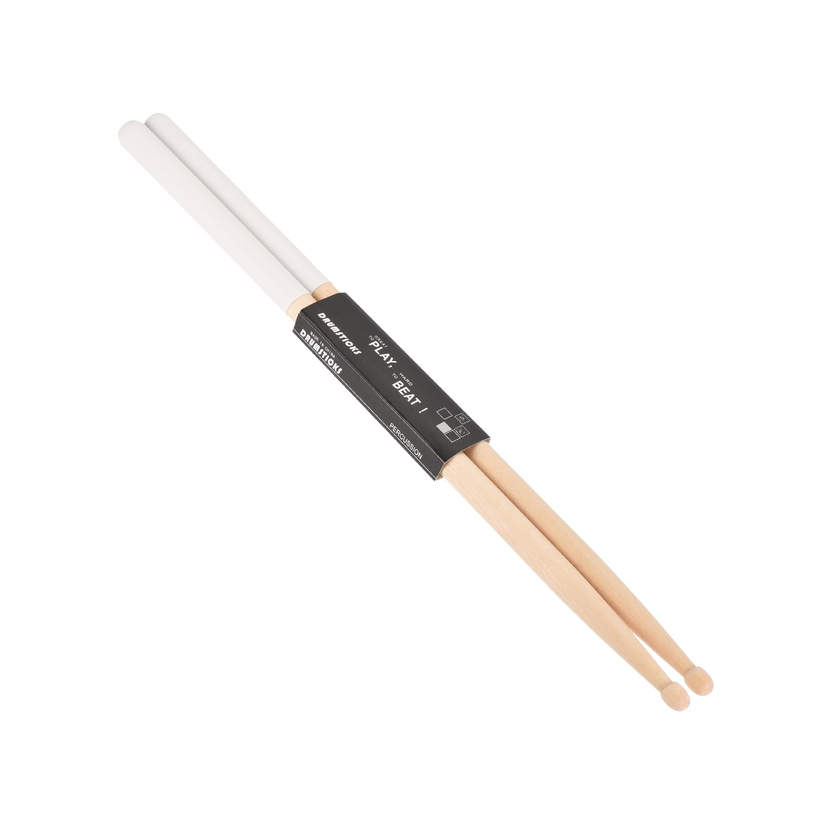 PATIKIL Maple Wood Drumstick 5A Anti Slip Handle Grips Drum Stick White for Drumming Musical Instrument Percussion, 1 Pair
