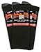 Loose Fit Stays Up Men's and Women's Casual Crew Socks (Pack of 3) Made in USA Cushioned Sole (X-Large, Black)
