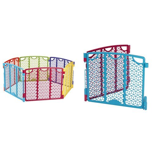 multi colored play yard