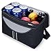 MIER Insulated lunch Box Bag Adult Men and Women Soft Cooler Bag with Shoulder Strap, Leakproof Liner, 16can(Black)