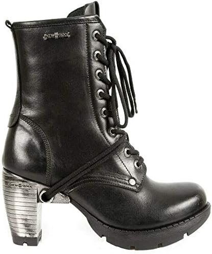 Amazon.com | New Rock 407-S1 Silver Cross BOOTS Black Leather