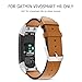 ANCOOL Compatible with Vivosmart HR Watch Bands Leather Wristbands Replacement for Vivosmart HR Tracker- Brown