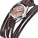 Women Leather Wrap Around Quartz Watch Lady Vintage Bracelet Watches