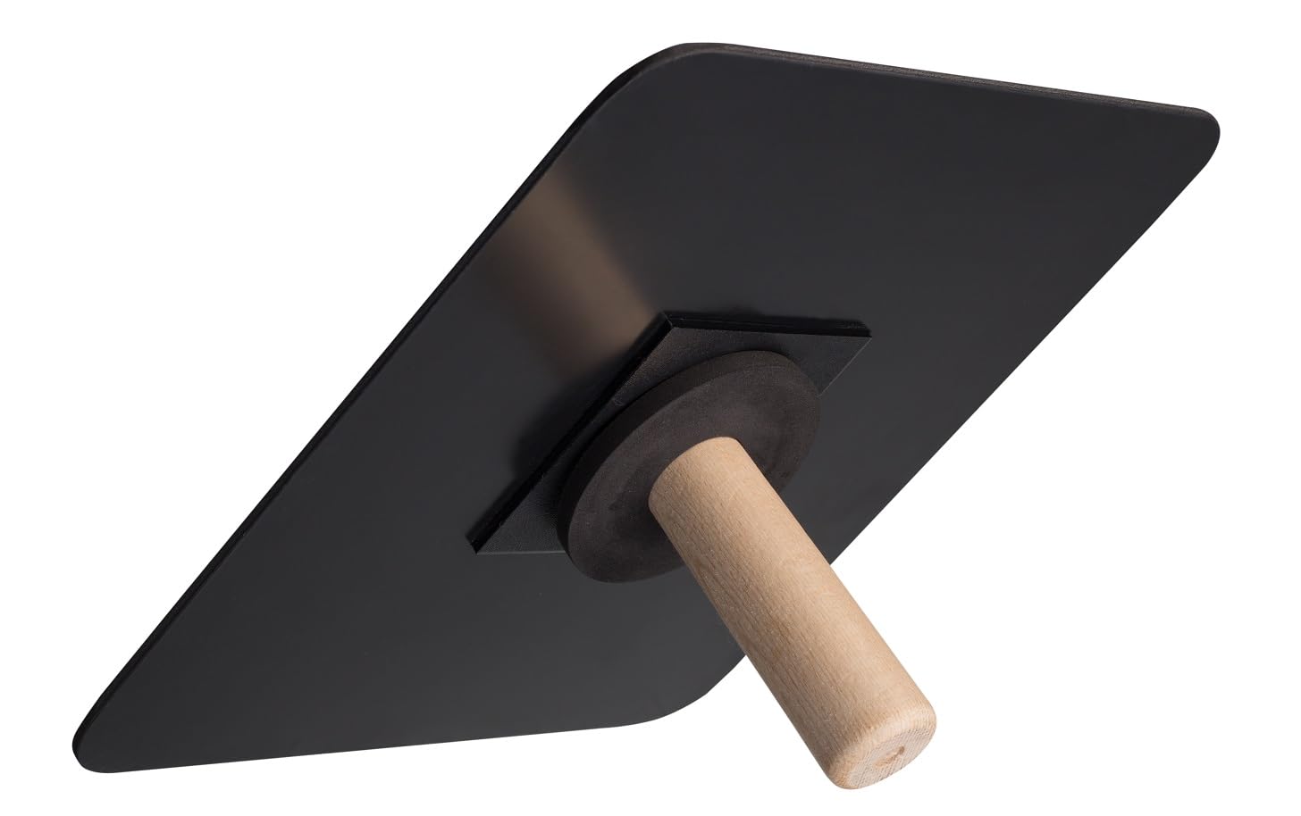 MIVOS PVC Smoothing Trowel - 330 x 330 mm - Eaves with Wooden Handle - Plaster Trowel with Rounded Corners - Smoothing Board - Smoothing Disc for Grouting and Puttying Plasterboard - Made in EU