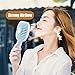 vatemax Mini Handheld Fan, Rechargeable 2600mAh Personal Fan 3 Speeds Portable Fan Strong Airflow Desktop Fan with Base Plus 6ft USB Cable for Home,Office,Travel,Disney,Football Game Use (Blue)
