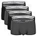 DAVID ARCHY Men's 4 Pack Ultra Soft Micro Modal Underwear Breathable Trunks with Fly (M, Black/Dark Gray)