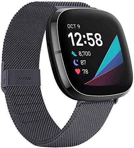 ZWGKKYGYH Bands Compatible with Fitbit Versa 3 and Sense, Stainless Steel Mesh Metal Band Replacement Accessories Strap with Magnet Lock for Sense/Versa 3 Smartwatch Men Women, Large Space Gray ZWGKKYGYH Bands Compatible with Fitbit Versa 3 and Sense, Stainless Steel Mesh Metal Band Replacement Accessories Strap with Magnet Lock for Sense/Versa 3 Smartwatch Men Women, Large Space Gray