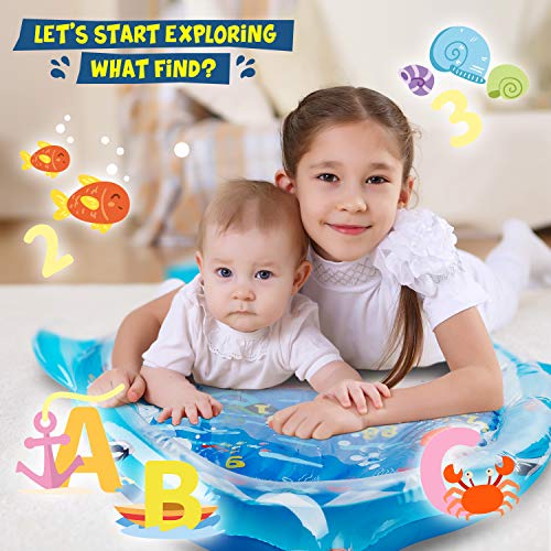 Tummy Time Water Mat, Infant Baby Toys 3 to 6 Months, Baby Activity Play Centers for Newborn Girl Boy