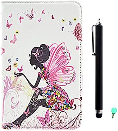 Folio Case for Apple iPad Pro 12.9 inch Tablet - fengus [Colorful Pattern Design] Bling Diamond PU Leather Flip Protective Cover with Stand + Dust Plug + Stylus, Butterfly girl - 1